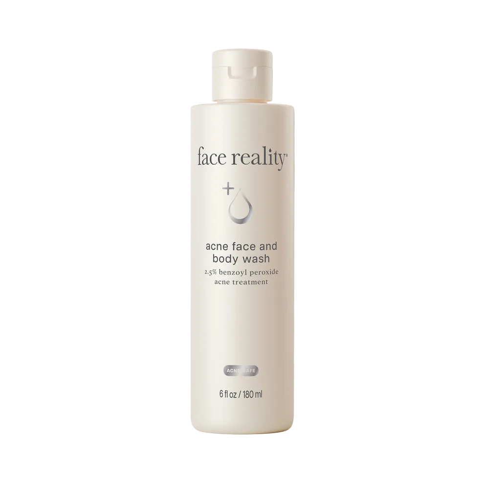 Face Reality Acne Face and Body Wash in white bottle