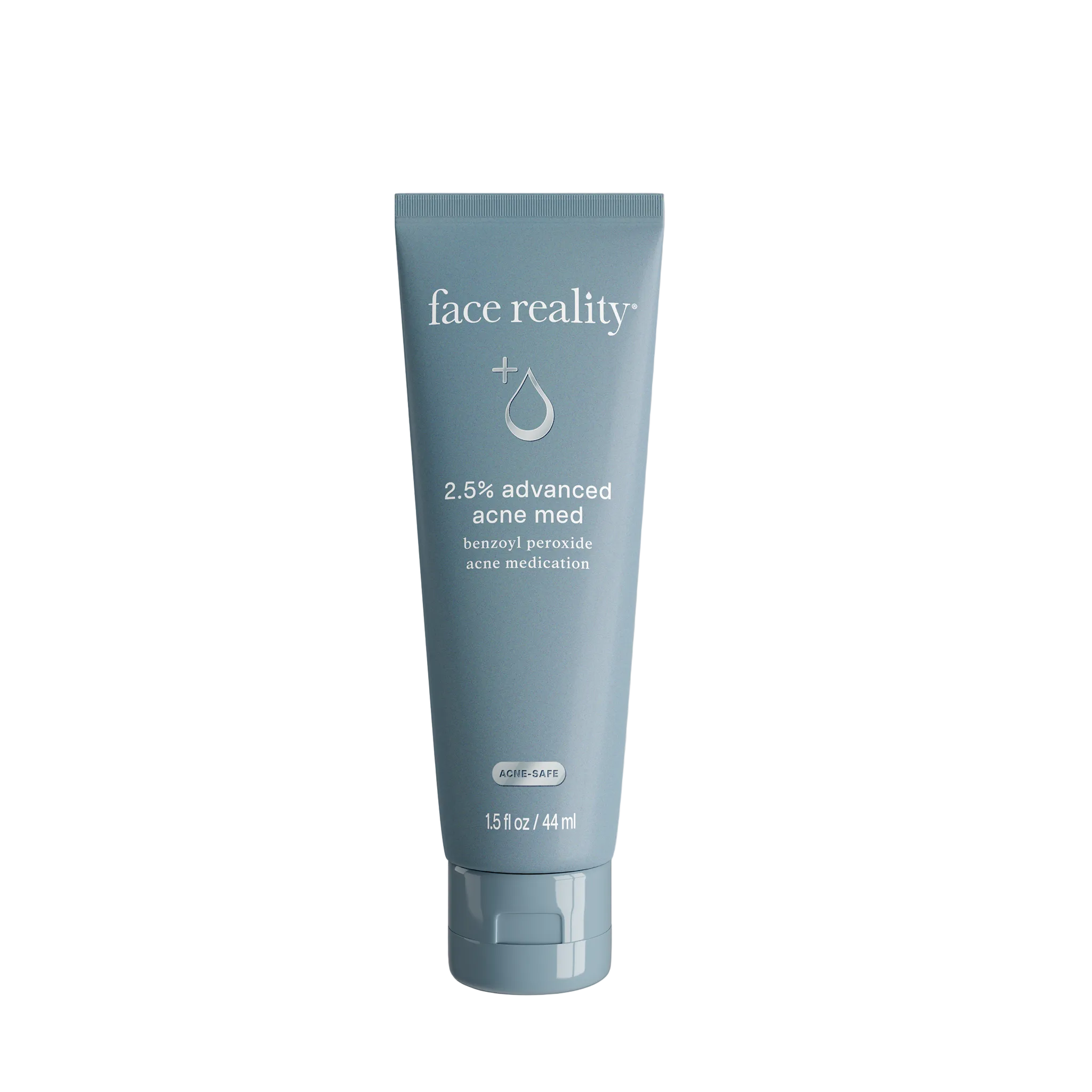 Face Reality Benzoyl Peroxide Serum range in blue tube